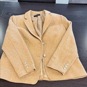 Tan Talbots Houndstooth Pattern Women's Blazer 14P